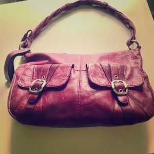 B. Makowsky Purple Leather Satchel